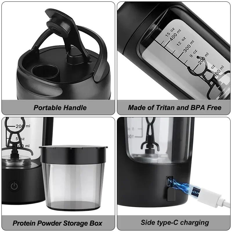 USB Electric Protein Shaker Bottle 650ml